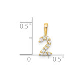 14K Diamond Number 2 Pendant