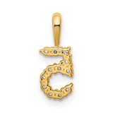 14K Diamond Number 5 Pendant