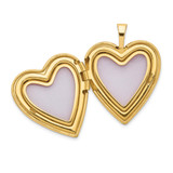 14k Diamond Satin and Diamond-cut Cross 20mm Heart Locket