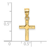 14K Diamond Shape Center Mini Cross Charm