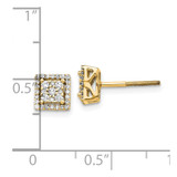 14k Diamond Square Screw Back Post Earrings - EM-BCC32D07-6201