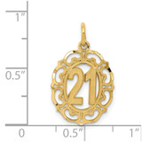 14k Diamond-cut 21 in Oval Pendant
