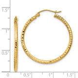 14k Diamond-cut 2mm Round Tube Hoop Earrings - TC-2DE4A245-3689