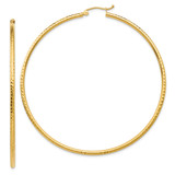 14k Diamond-cut 2mm Round Tube Hoop Earrings - TC-3AEDEC1E-4566