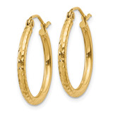 14k Diamond-cut 2mm Round Tube Hoop Earrings - TC-814ED81F-9429