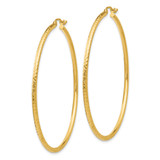 14k Diamond-cut 2mm Round Tube Hoop Earrings - TC-AE1DED7D-3778
