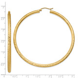 14k Diamond-cut 3mm Round Hoop Earrings - TC-A30ACE75-4243