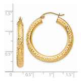 14k Diamond-cut 4mm Round Hoop Earrings - TC-66465F9B-7662
