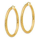 14k Diamond-cut 4mm Round Hoop Earrings - TC-F40BAB3F-9211