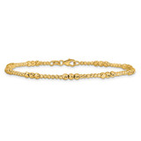 14K Diamond-cut Beaded 7.5 inch Bracelet