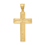14K Diamond-cut Cross Pendant - XR-07872FE3-1471