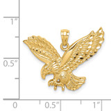 14K Diamond-cut Eagle Pendant - C4-D286C467-3289