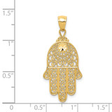 14k Diamond-cut Filigree Chamseh Pendant