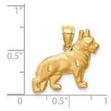 14K Diamond-cut German Shepherd Pendant