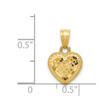 14k Diamond-cut Lattice Heart Pendant