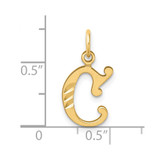 14K Diamond-cut Letter C Initial Charm
