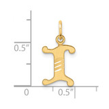 14K Diamond-cut Letter I Initial Charm