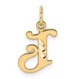 14K Diamond-cut Letter J Initial Charm