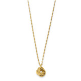 14k Diamond-cut Love Knot Pendant 18 inch Necklace
