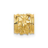 14k Diamond-cut Mini Plumeria Barrel Chain Slide