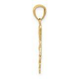 14k Diamond-cut Polished RN Nurse Pendant