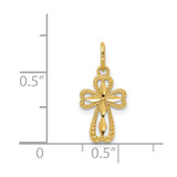 14k Diamond-cut Polished Small Cross Pendant