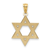 14k Diamond-cut Polished Star of David Pendant