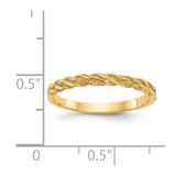 14k Diamond-cut Rope Ring