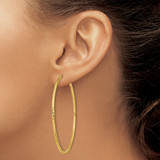 14k Diamond-cut Square Tube Endless Hoop Earrings - TF-06AE1B06-8509
