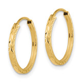 14k Diamond-cut Square Tube Endless Hoop Earrings - TF-6FE6BAB1-8403
