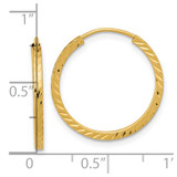 14k Diamond-cut Square Tube Endless Hoop Earrings - TF-77EE91FD-8667