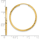 14k Diamond-cut Square Tube Endless Hoop Earrings - TF-9DD2A17F-1033