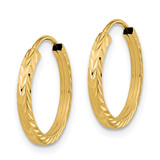14k Diamond-cut Square Tube Endless Hoop Earrings - TF-DA6F6CDD-1410