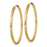 14k Diamond-cut Square Tube Endless Hoop Earrings - TF-DABAE15C-8888