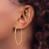 14k Diamond-cut Square Tube Endless Hoop Earrings - TF-EEAC5252-6903