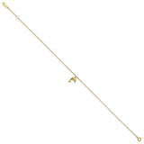 14k Dolphin Charm Dangle 9 inch Anklet Plus 1 inch Extender