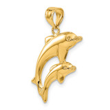 14k Dolphin Pair Pendant - C3-F9063988-6516