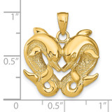 14k Dolphins Pendant - K7-117C6040-3258