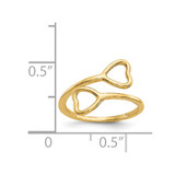 14k Double Heart Toe Ring - K2-78723725-5261