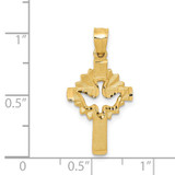 14k Dove Cross Charm