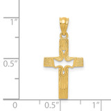 14k Dove Cross Pendant - RE-E8F71113-7773