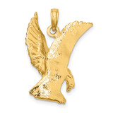 14K Eagle Landing w/Wings Up Charm