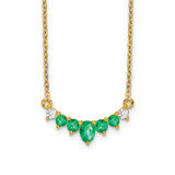 14k Emerald and Diamond 18 inch Necklace - PM-399997E4-6789