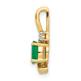 14k Emerald and Diamond Pendant - XB-103C8186-1168