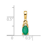 14k Emerald and Diamond Pendant - XB-949D173A-3688