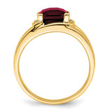 14k Emerald-cut Created Ruby and Diamond Mens Ring - RM-4E9641D8-7623