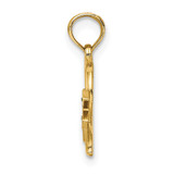 14K Enamel Cross and Heart Charm