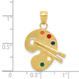 14k Enameled Artist Palette Pendant