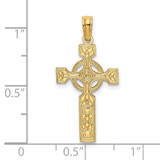 14K Engraved Celtic Cross w/ Eternity Circle Charm