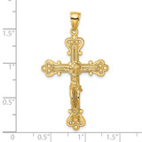 14K Engraved Crucifix Charm